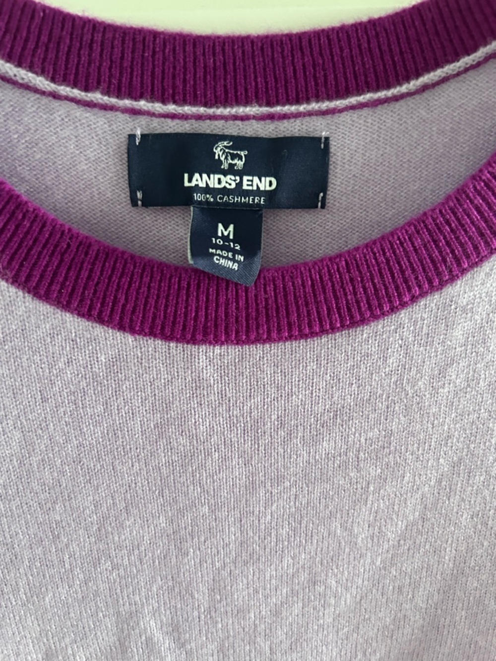 Lands' End Womens Cashmere Sweater Lavender Cloud Multi Regular Medium - Picture 6 of 8